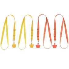 4Pcs Smart Phone Lanyard with 4 Patches, Yellow/Orange 73-50cm 