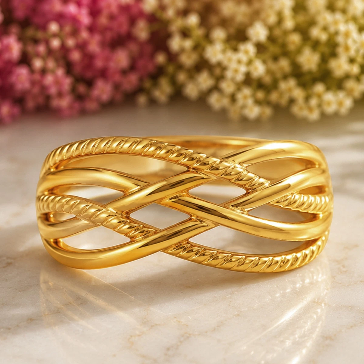 25+ Yellow Gold Fine Rings, without Stones, Size 9, 22k for sale