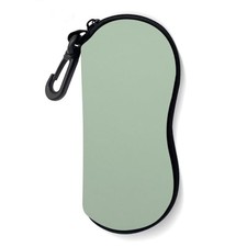 Sunglasses Soft Case, Ultra Light Portable Neoprene Zipper Glasses Case Green