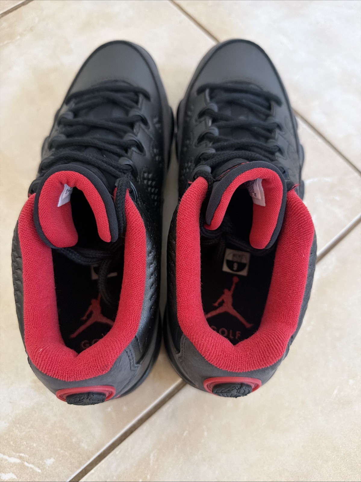 Size 9 Air Jordan  Retro 9 Low Golf Charcoal Black True Red FJ5934-002 thumbnail 5