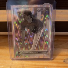 2022 Topps Chrome Sonic - Shane Bieber #208 Black & White RayWave Refractor