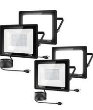 4Pack LED Flood Light Outdoor, 100W IP66 LED Light Design For Yard