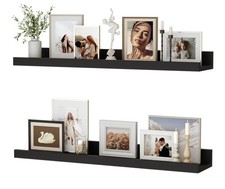 Feihorrm Set Of 2 Floating Shelves Wall Mounted For All Rooms Black 60x13cm 24in