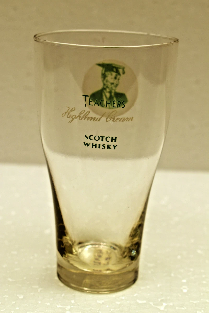 Vintage Teachers Highland Cream Scotch Whisky Advertising Glass Barware Tumble"R
