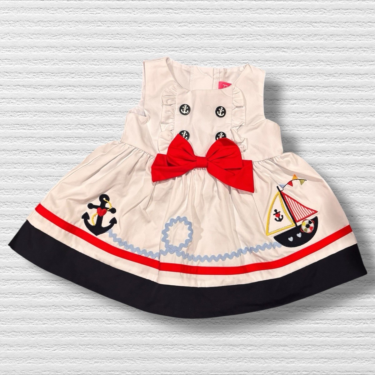open lace back dress Pre-Sale] Red 1950s Sailor Collar Belted Sleeveless A-Line Dress main image 1