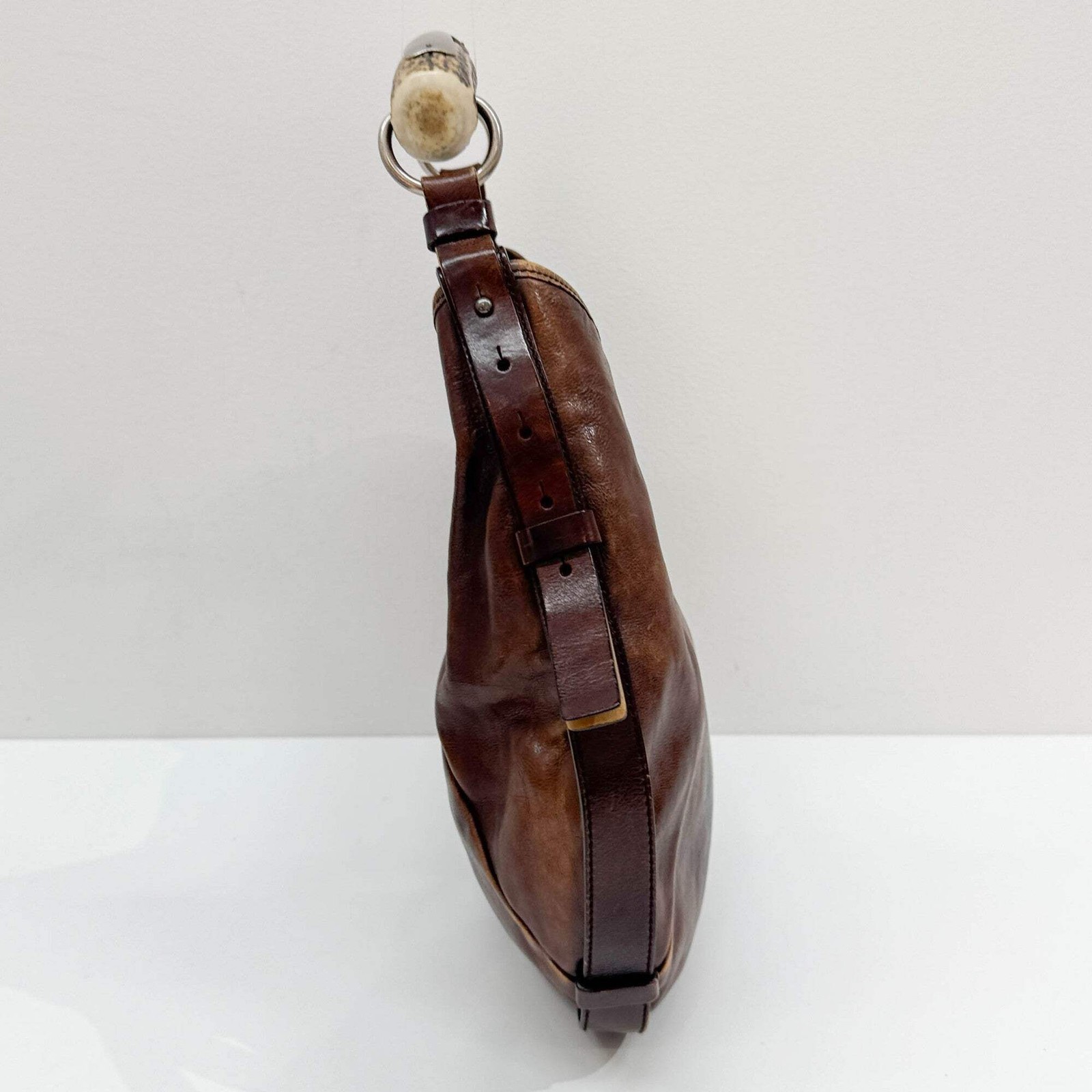 SAINT LAURENT Mombasa Brown Leather Shoulder Bag thumbnail 6