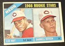 1966 Topps #424 Reds Rookie Stars ⚡️ Lee May ⚡️ Darrell  Osteen Ex