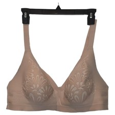 Bali Comfort Revolution Wireless Bra 44C Tan Floral Jacquard 6564 Seamless