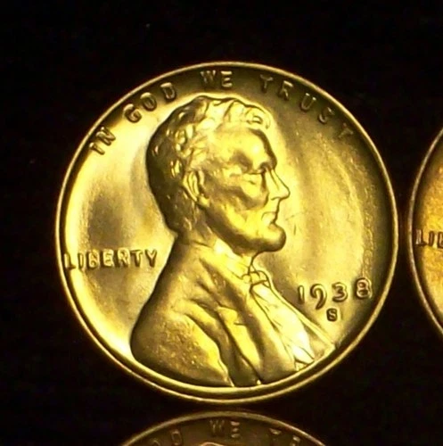 1938-S CHOICE BU - SOLID LINCOLN WHEAT CENT - GOOD LUSTER - CLEAN - SEE PICS!!