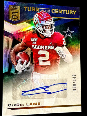 CEEDEE LAMB 2020 ELITE GOLD HOLO REFRACTOR AUTO TOTC JERSEY#STAMP 88/149 SP