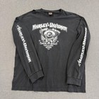 VTG Harley Davidson T Shirt Long Sleeve Mens 2XL Black Distressed Thrashed Faded