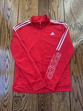 Adidas Youth Red Track Suit Jacket Size XL 18/20 Full Zip