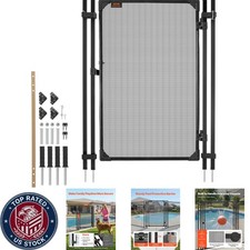 Black 4 x 2.5 ft Outdoor Pool Fence Gate - Easy Installation, Multi-Purpose Use