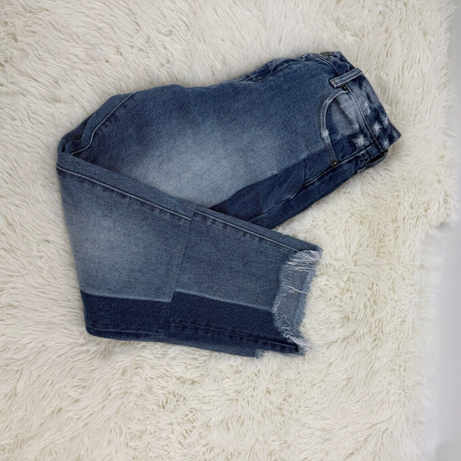 Hidden Jeans Distressed Patchwork Crop Denim Raw … - image 11
