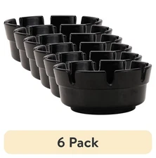 (6 pack) 4-inch Ashtray, Black