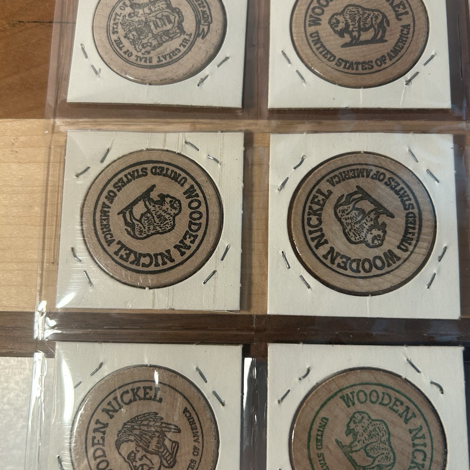 Lot of 19 Vintage NEW JERSEY Wooden Nickels Tokens Wood Coin Collection