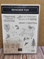 Stampin' Up REINDEER FUN Stamp Set Dies MERRY CHRISTMAS BELLS TREE CHEER