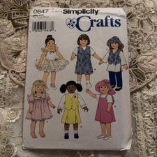 Simplicity Crafts 0647 Pattern 18" Doll Clothes American Girl Ballerina - NEW