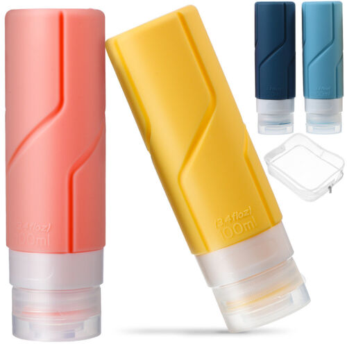 4 Pcs Silicone Bottle Set Travel Bottles for Toiletries Empty Size