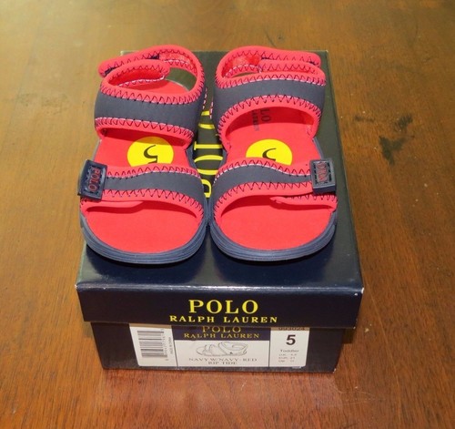 Ralph Lauren Navy \u0026 Red Sandals - Size 