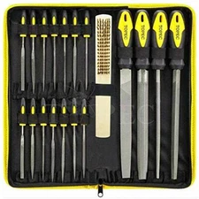 18Pcs File Set,Round & Flat File Kits Made of High Carbon-Steel,Wooden Hand Tool