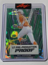WILL GASPARINO longhorns 2024 Leaf Metal Lava Green PROOF XRC 1/1 (B2)