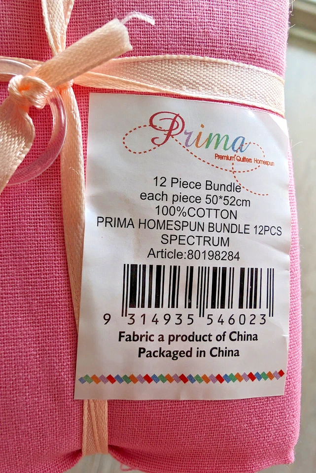 Prima Homespun Fabric Brights Bundle 12 Pack - 100% Cotton - Image 3 of 4