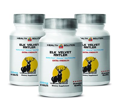 ELK VELVET ANTLER Extra Strength 550 MG - enhance sexual health formula - 3 B 