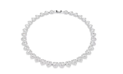 Swarovski 5720857 Tennis Halskette Ariana großes Herz, weiß, rhodiniert