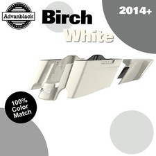Fits Harley 2014+ BIRCH WHITE CVO Tapered Stretched Extended Saddlebags