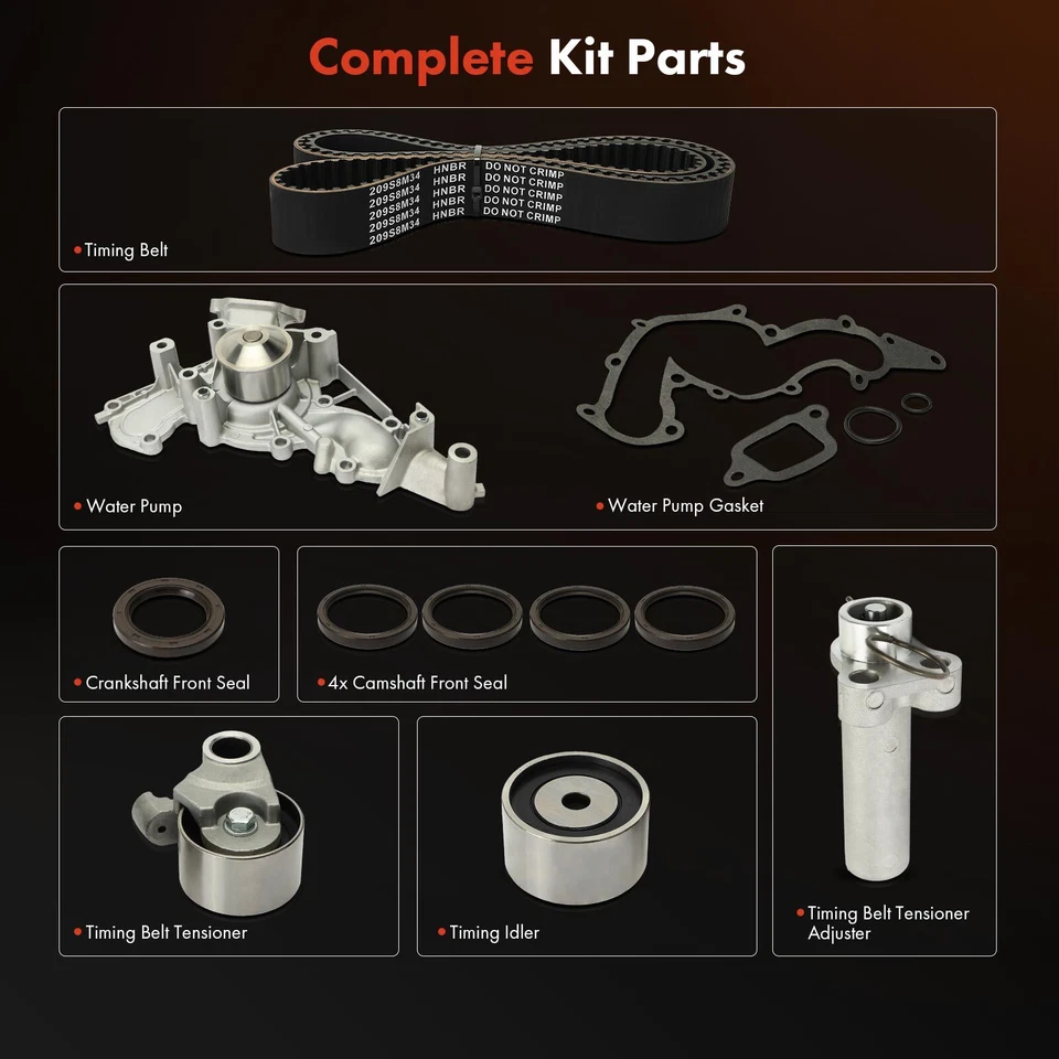 Kit de correa de distribución y bomba de agua 10 piezas para Lexus LS400 1990-1997 SC400 1992-1997 Foto 2 de 4