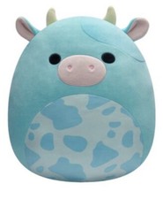 Squishmallows Kellytoy Tuluck Blue White Cow 16" Stuffed Animal