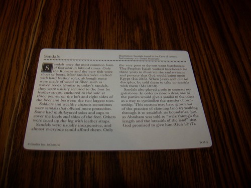 Sandals Daily Life & Times of the Bible Photo / Info Card 1996 - Picture 2 of 2