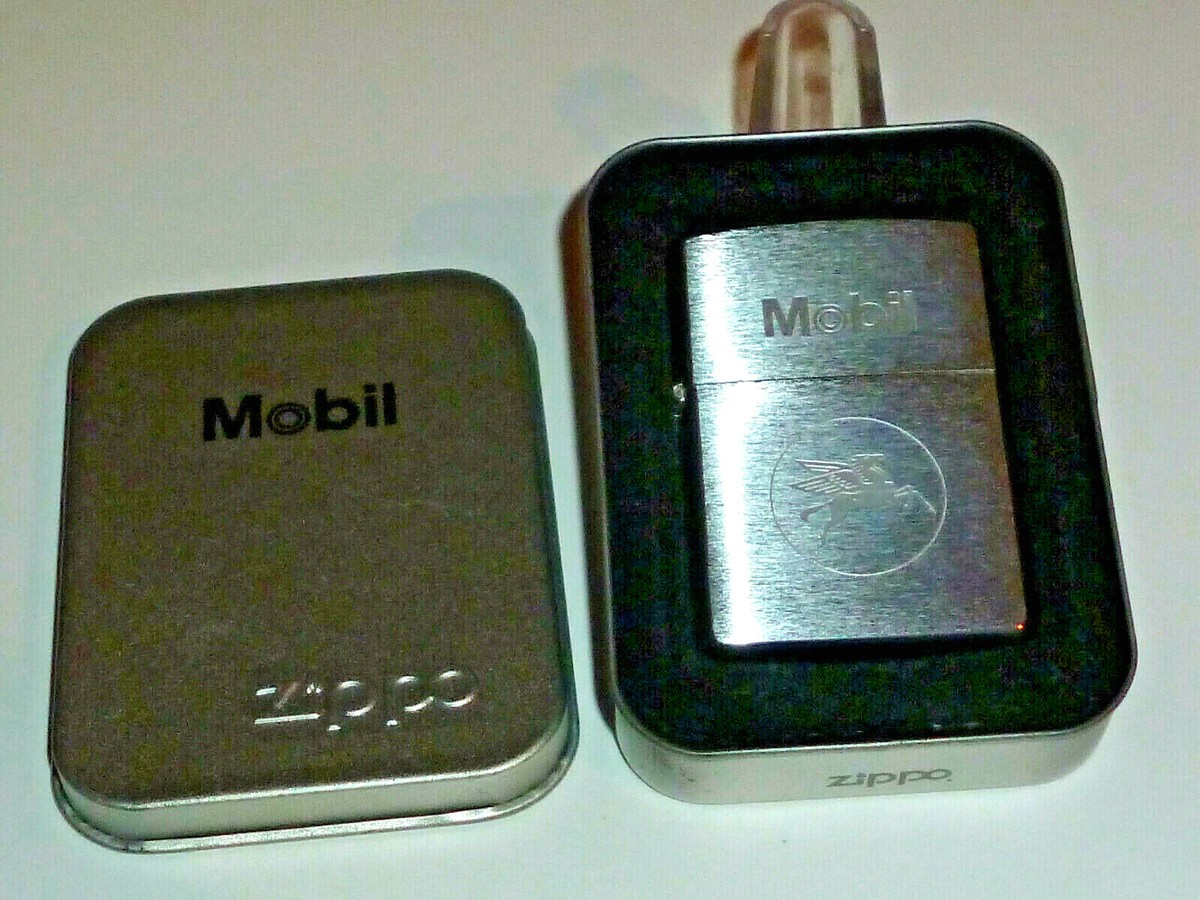 Zippo Lighter with 'Mobil' Logo Motive - Unused - Never Struck