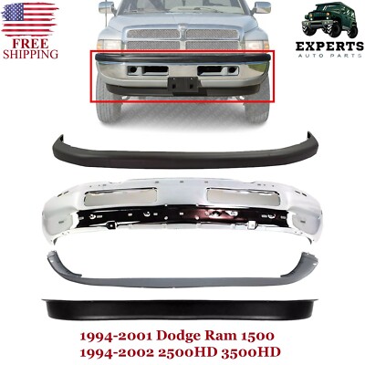 Front Bumper Chrome Kit For 1994-2001 Dodge Ram 1500 1994-2002 Ram 2500