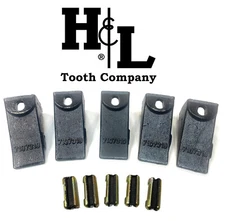 7107319 Bobcat Style Skid Bucket Tooth + 6737326 Flexpin® by H&L Tooth (5 Pack)