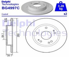DELPHI 2x Bremsscheibe hinten Ø260 mm für Honda Civic X Schrägheck FC_ FK_ 1.0