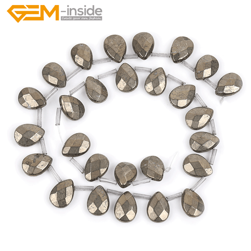 Natural Genuine Silver Pyrite Gemstone Spacer Beads For Jewelry Making 15'' - Picture 59 of 84