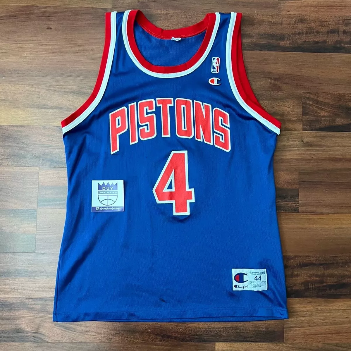 4 JOE DUMARS Detroit Pistons NBA Guard Blue Throwback Jersey