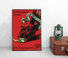 Poster SPD Rechtsradikale Gefahr - Gegen Nazis Bundestagswahl 1953 Plakat Wahlen
