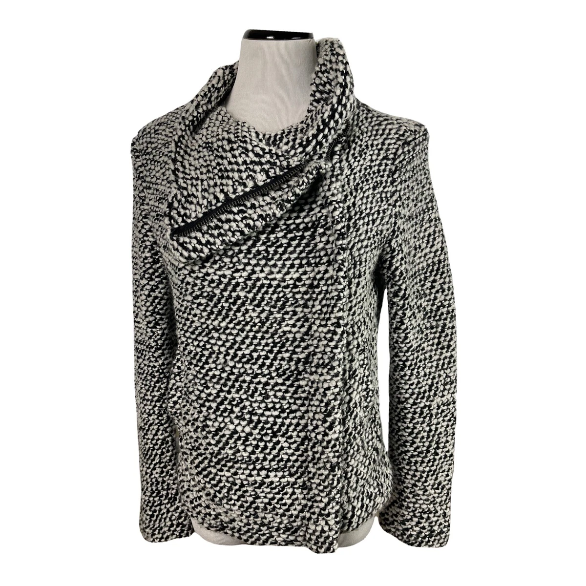 White knit shop moto jacket