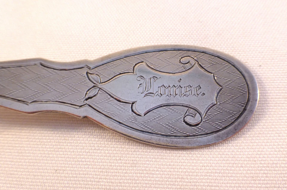 Красивый серебряный ковш для просеивания монет John Seymour & Co - 7 5/8 дюйма - Изображение 2 из 3