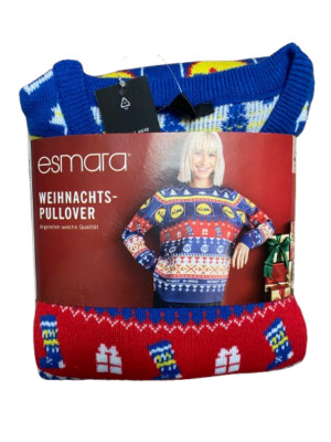 Lidl Weihnachtspullover Damen Weihnachten in Größe L Neu mit Etikett Blau 2023