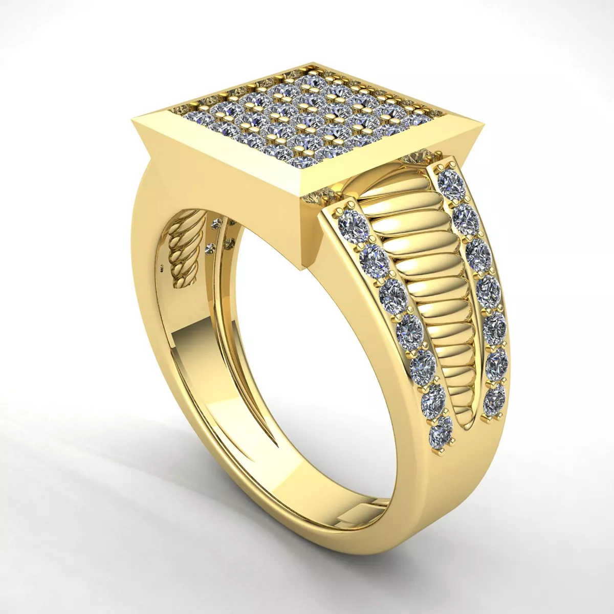 Buy quality 22K 916 OM Design Diamond Ring For Men's in Ahmedabad-vachngandaiphat.com.vn