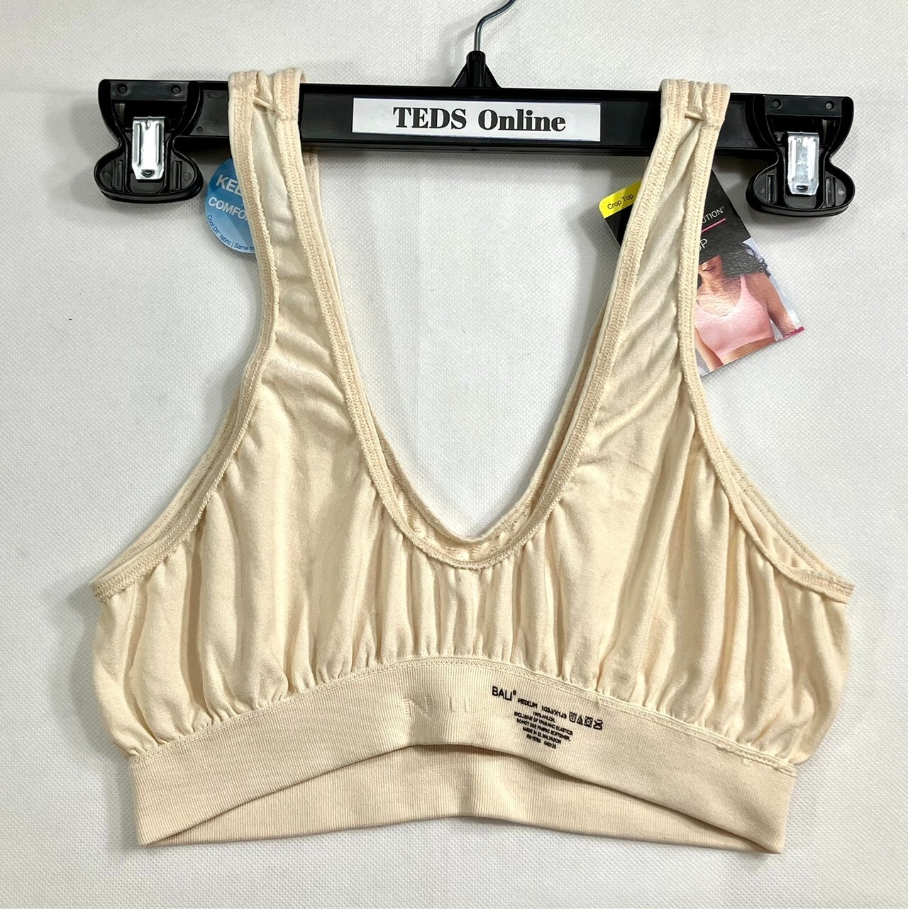 NWT Bali Women's M Comfort Revolution Crop Top Wireless Bra 103J Beige eBay