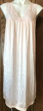 VTG Vanity Fair Pink Lingerie Night Gown Lace Chest Size Medium 100 Nylon T10
