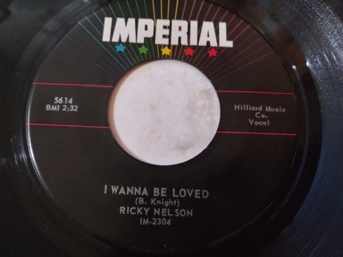 Ricky Nelson - I Wanna Be Loved VG 45RPM Imperial 5614 Record & Pic Sleeve 1959 - Picture 5 of 5