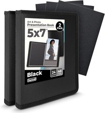 5X7 Photo Album 2-Pack with 24 Sleeves for Artwork and Postcards
