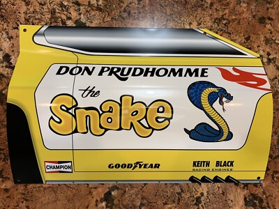 WOW!!!Curved SNAKE RACE CAR DRAG RACING Door Style Sign DRAGSTER Don Prudhomme