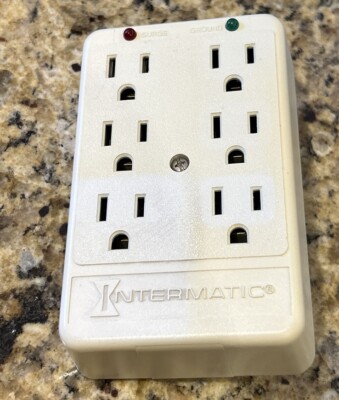 INTERMATIC EG63TIB/PT-10-3M Surge Protector 6 Outlet  Wall Tap